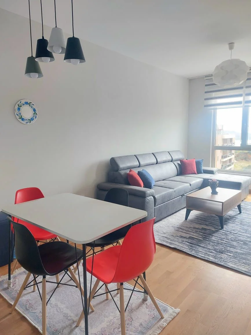 1+1 Annual rental apartment with sea view in Becici