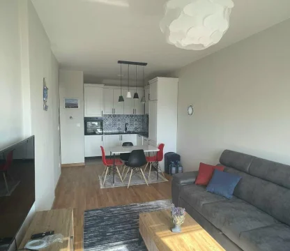 1+1 Annual rental apartment with sea view in Becici