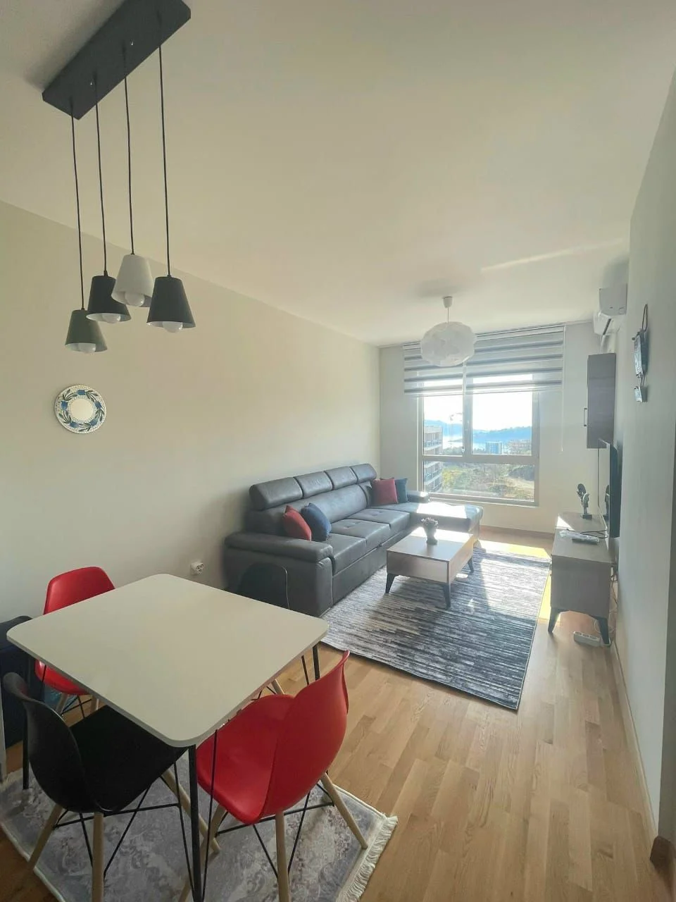 1+1 Annual rental apartment with sea view in Becici