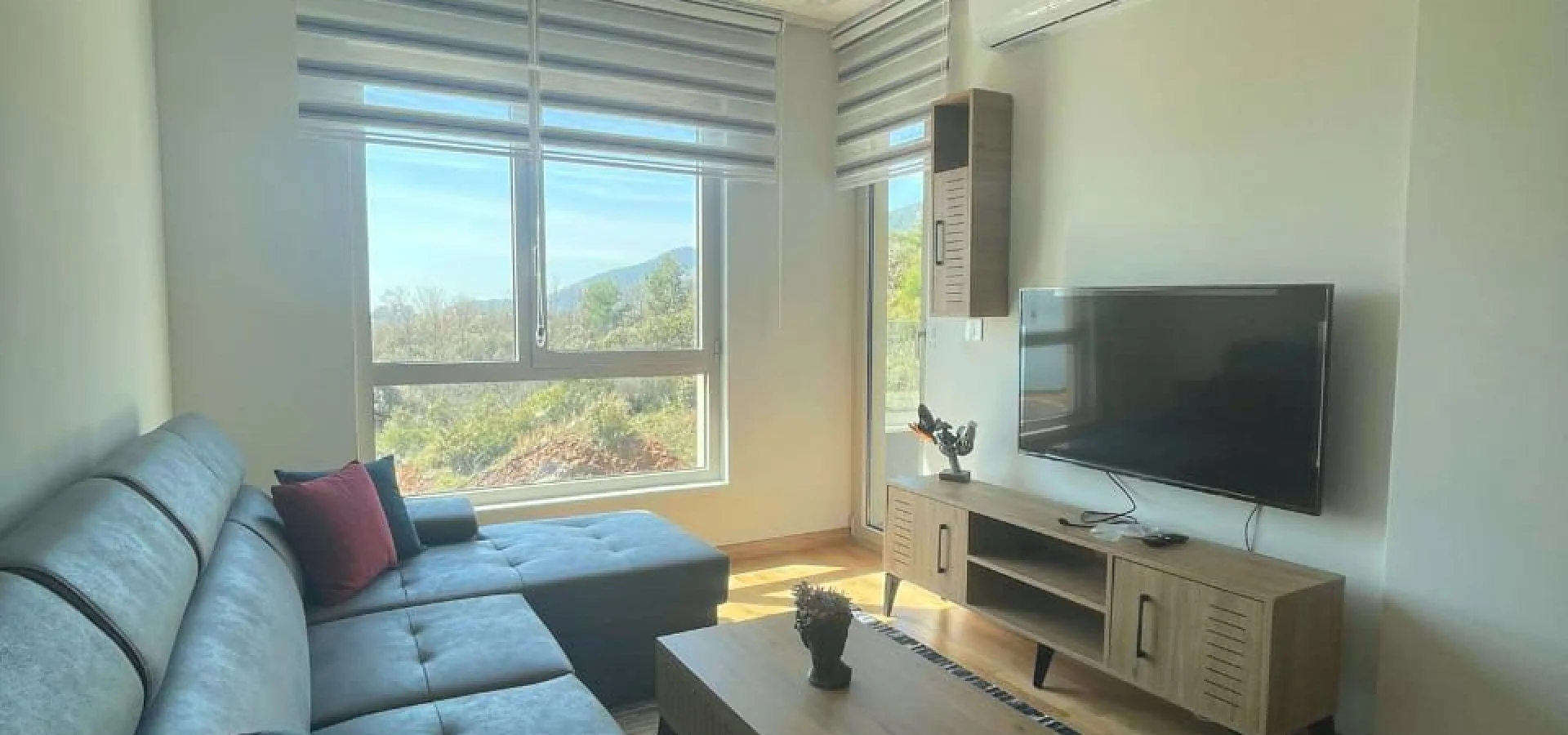 1+1 Annual rental apartment with sea view in Becici