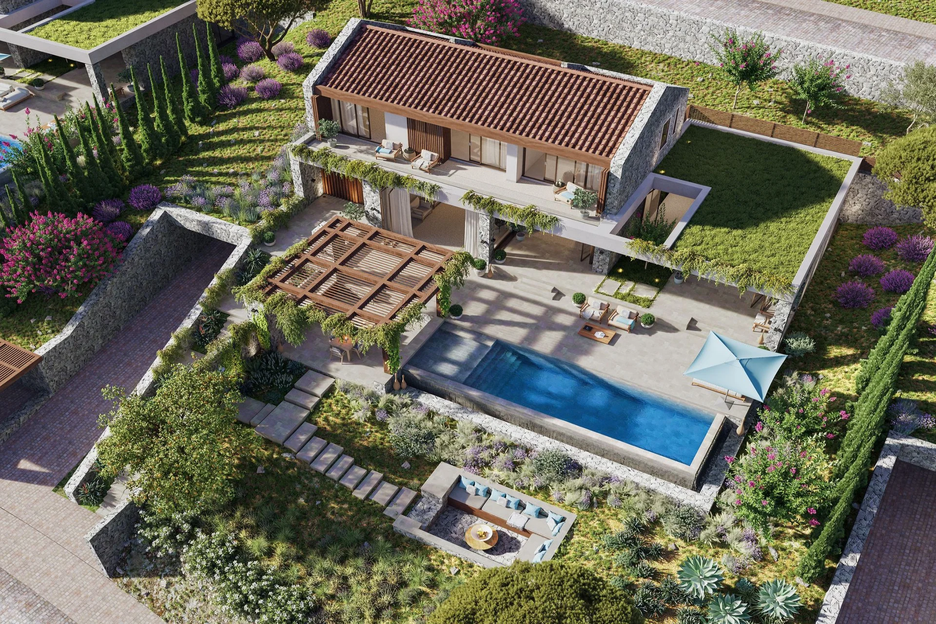 Kotor da deniz manzaralı projeden satılık deniz manzaralı villa
