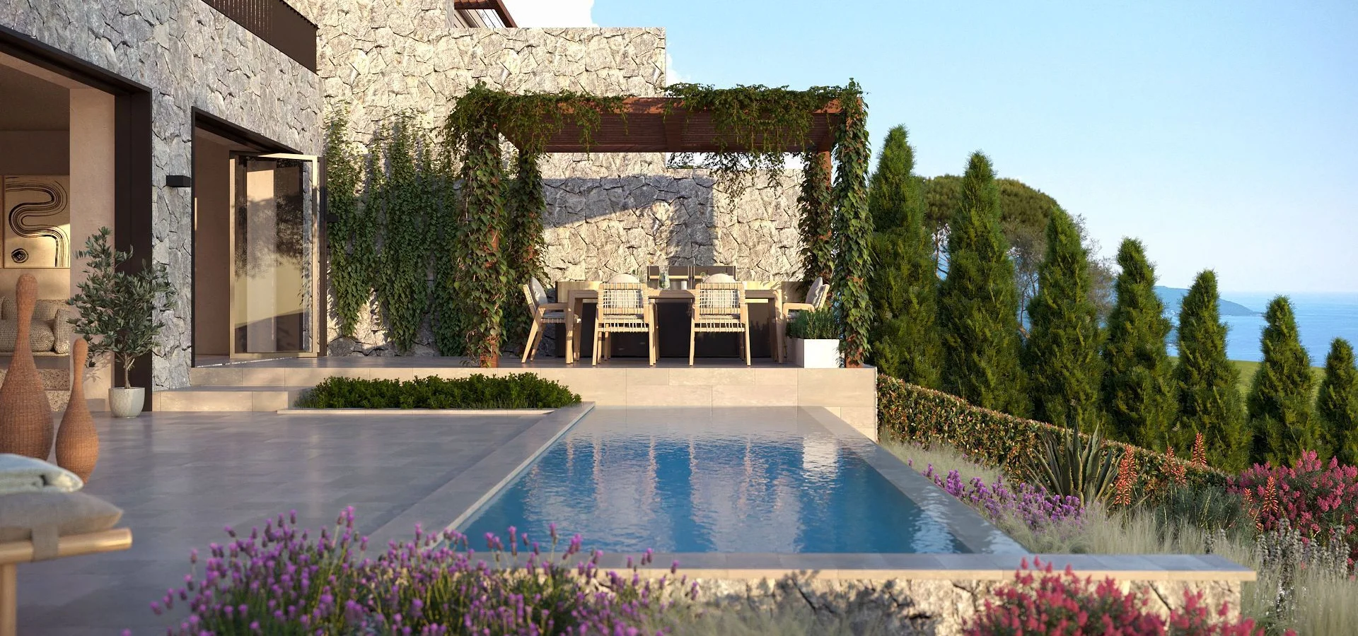 Kotor da deniz manzaralı projeden satılık deniz manzaralı villa