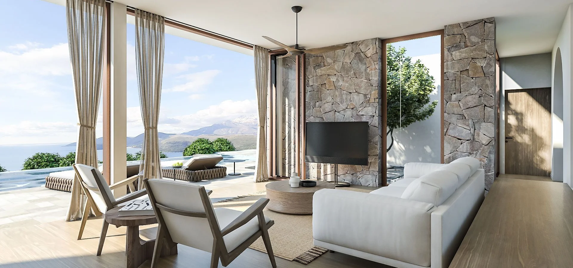 Kotor da deniz manzaralı projeden satılık deniz manzaralı villa